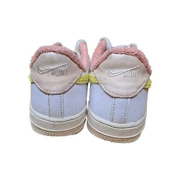 NIKE FORCE 1 LV8 PS White Yellow Strike DV2199-100 Youth Size 2.5 Kids Eu 34 - Picture 5 of 7